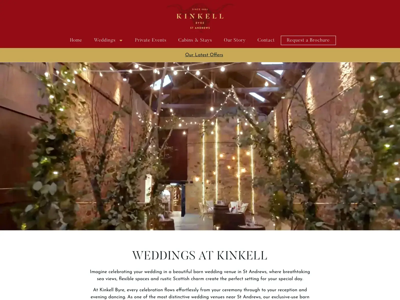Kinkell Byre website homepage