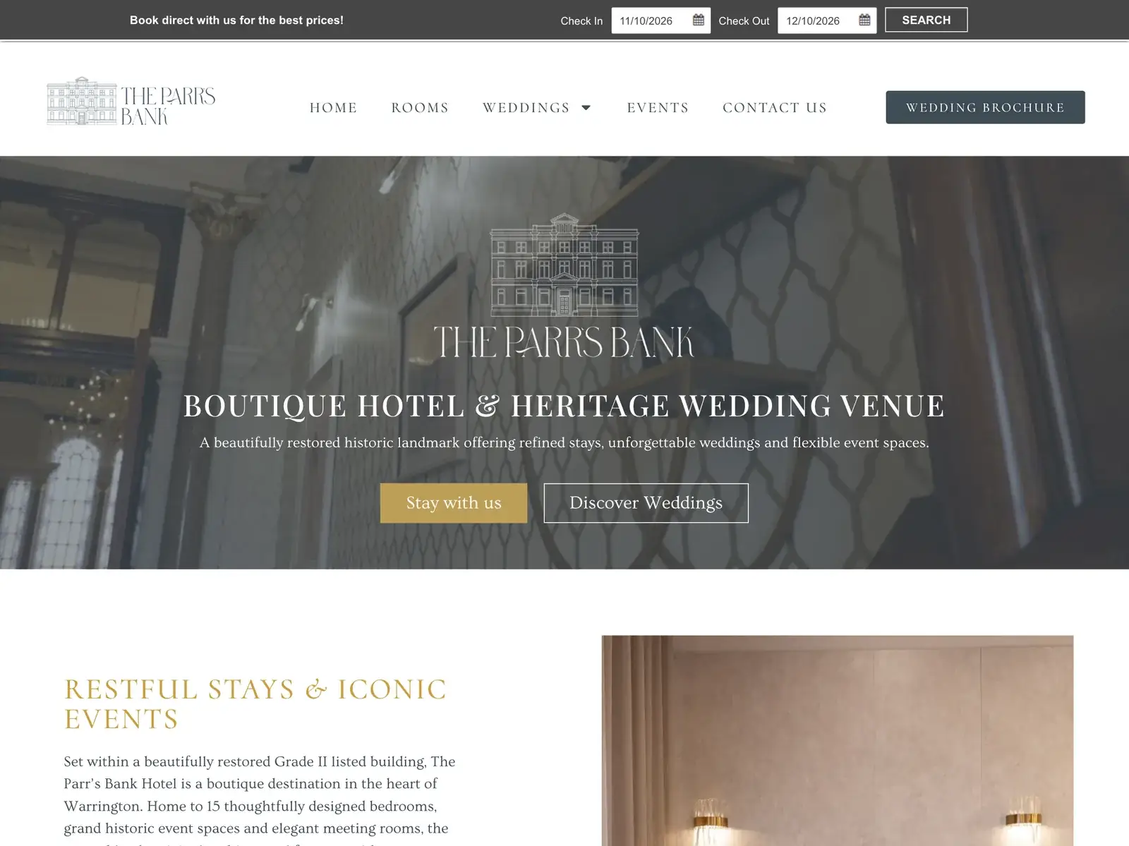 The Parrs Bank website homepage
